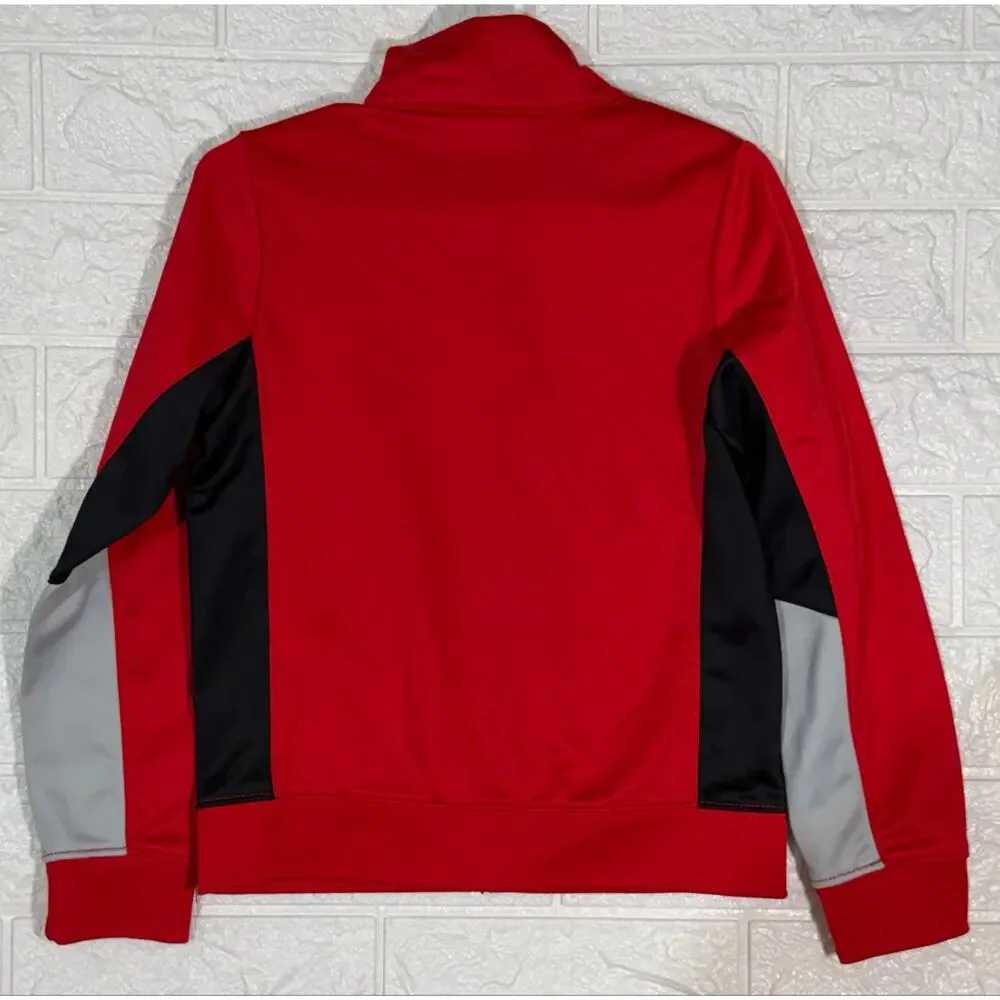 Nike Boys 4T Red Black Gray Colorblock Full-Zip Track Jacket